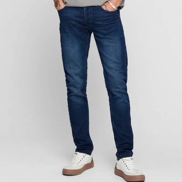 Only & Sons Onsloom Jog Dark Blue Slim Fit Jeans - NWT